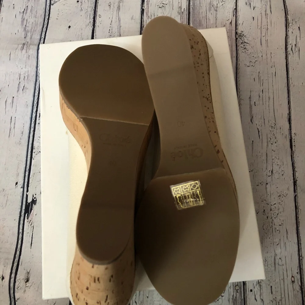 Chloe platform penny loafer wedges